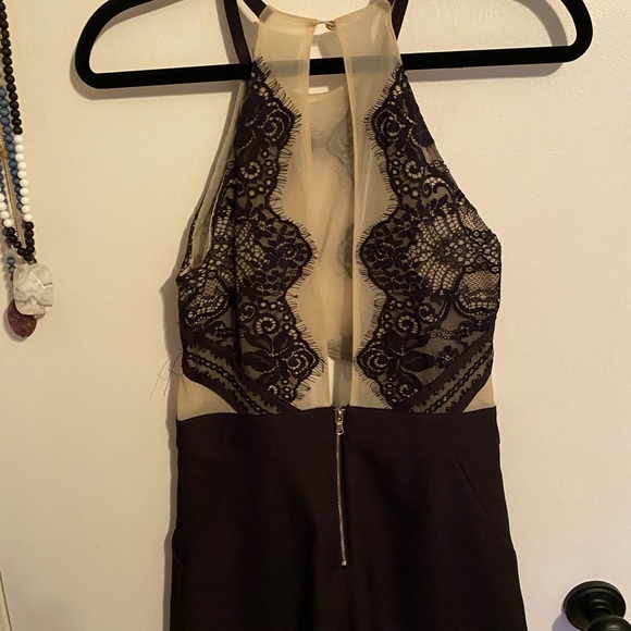 Black and Sheer Lace Romper - Picture 2 of 4